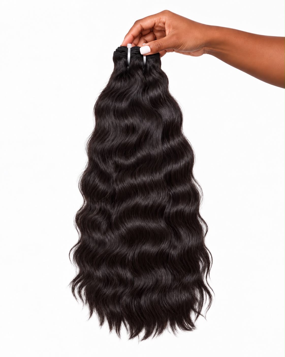 Natural wavy raw hair bundle